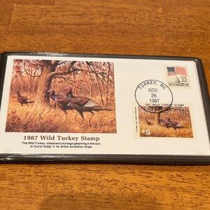 1987 Wild Turkey $5 Stamp Folio